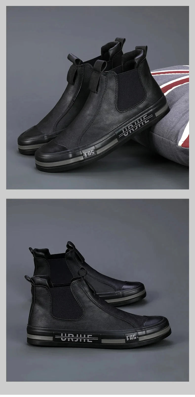 Leather Casual Boots for Men Fashion Yellow Mens High Top Shoes Leather Moccasins Comfortable Loafers Men Shoes Ankle Boots