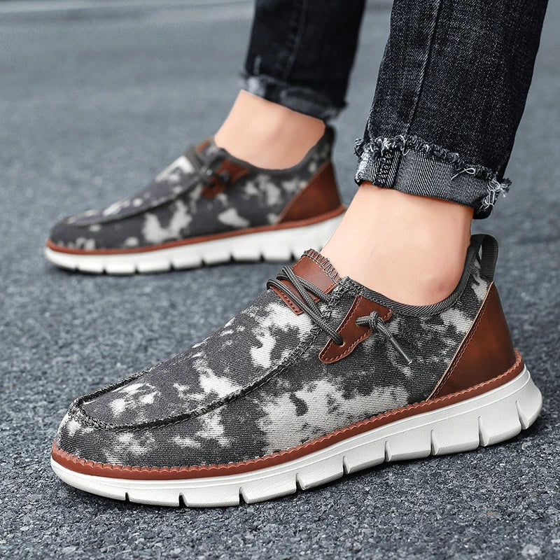 Men Casual Sports Shoes Anti Slip Wear-Resistant Breathable Cushioning Color Blocking Design Versatile Casual Sports Shoes