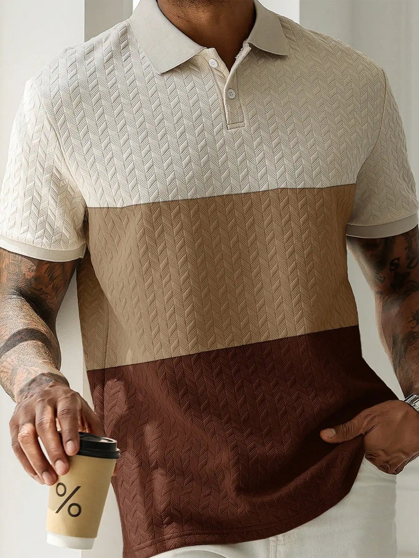 Men's Summer Casual Fashion Polo Shirt is Versatile and Suitable for Any Occasion with Lightweight and Breathable Fabric