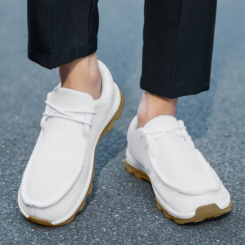Men Casual Shoes Slip on Canvas Loafers Comfortable Walking Flats for Male Non Slip Soft Sole Sneakers Vulcanized Shoe Size 39