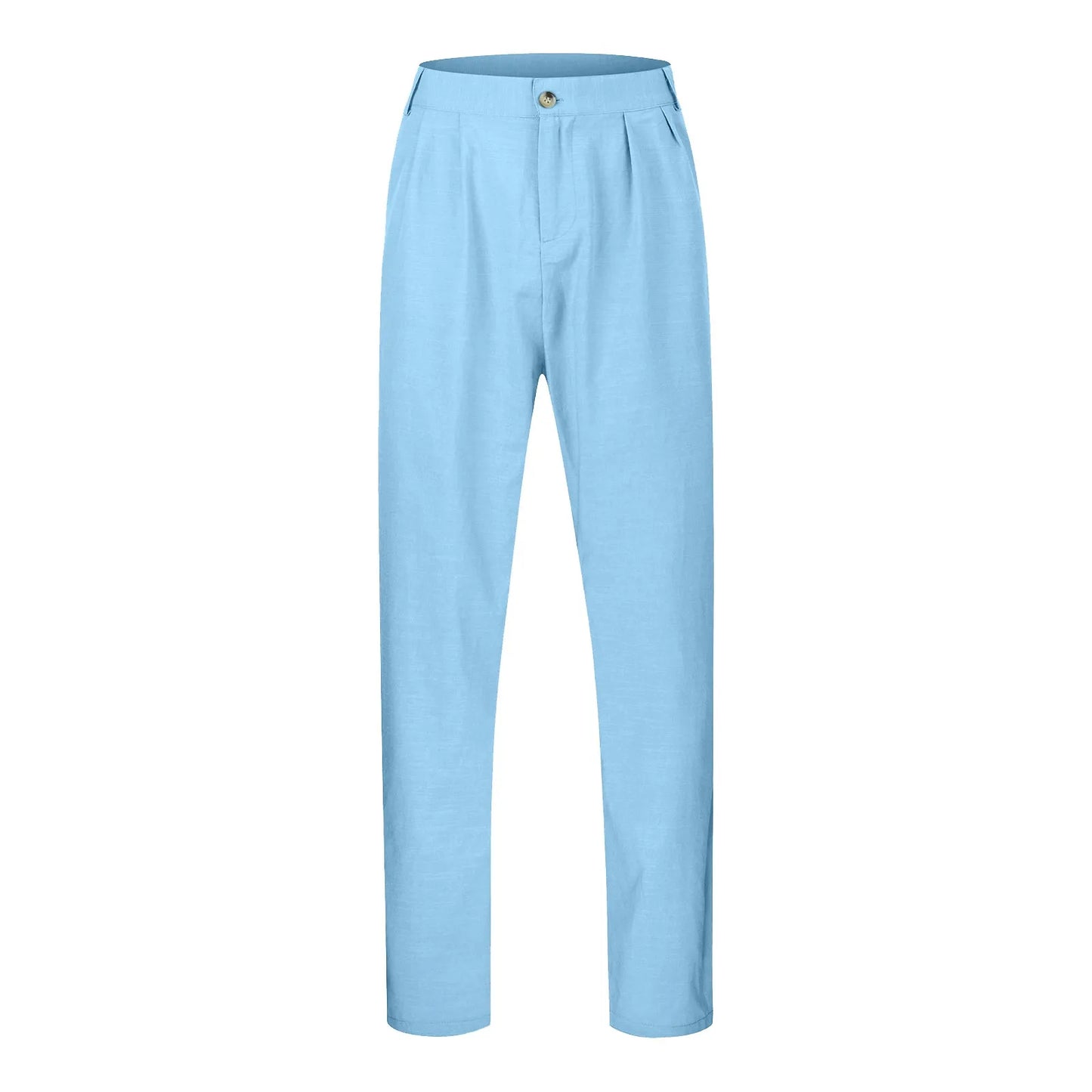 Man Pants Casual pantalones hombre Front Pocket Wide Leg Pants Elastic Waist Belt Loose Comfortable breathable Daily Pants