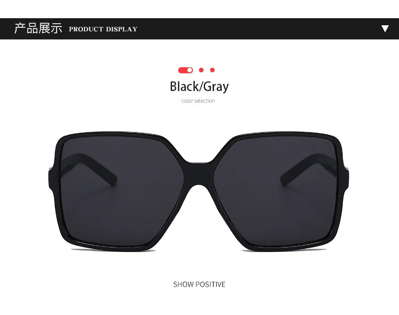 New Fashionable Oversized Square Sunglasses For Men And Women UV Resistant Glasses Retro Large Frame Sunglasses Retro Sunglasses