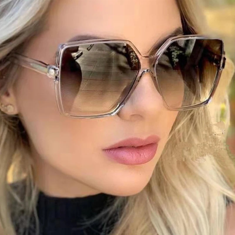 New Fashionable Oversized Square Sunglasses For Men And Women UV Resistant Glasses Retro Large Frame Sunglasses Retro Sunglasses