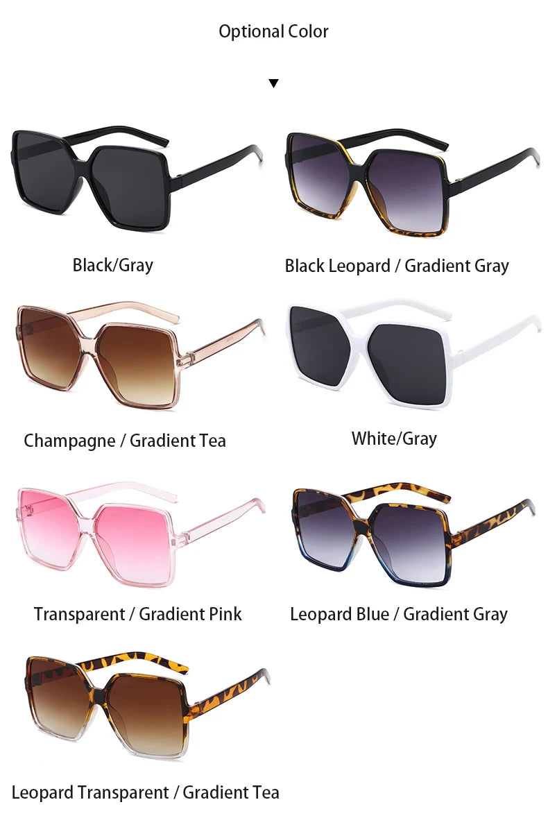 New Fashionable Oversized Square Sunglasses For Men And Women UV Resistant Glasses Retro Large Frame Sunglasses Retro Sunglasses