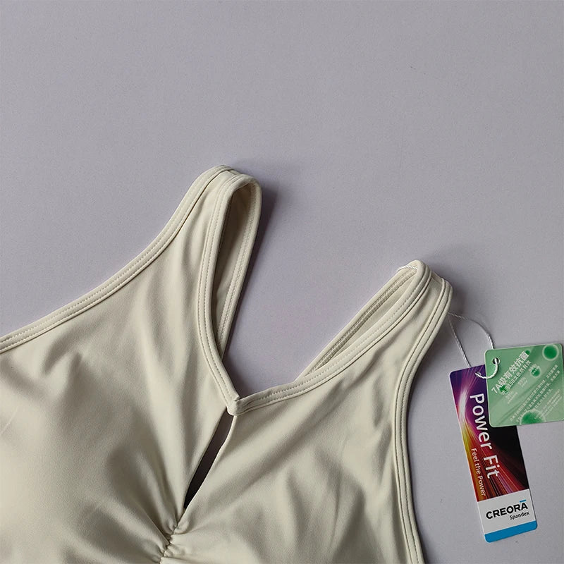 Sports Underwear for Women with High Intensity Shock-proof Gathering Fitness Vest with Chest Pad Running Yoga Bra Outside Wear