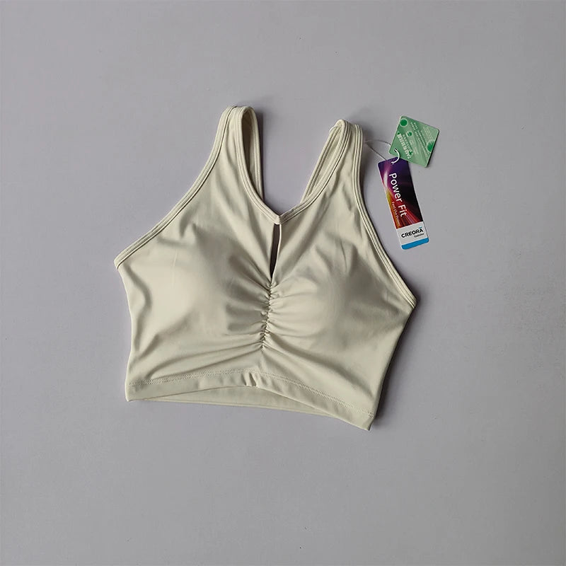 Sports Underwear for Women with High Intensity Shock-proof Gathering Fitness Vest with Chest Pad Running Yoga Bra Outside Wear