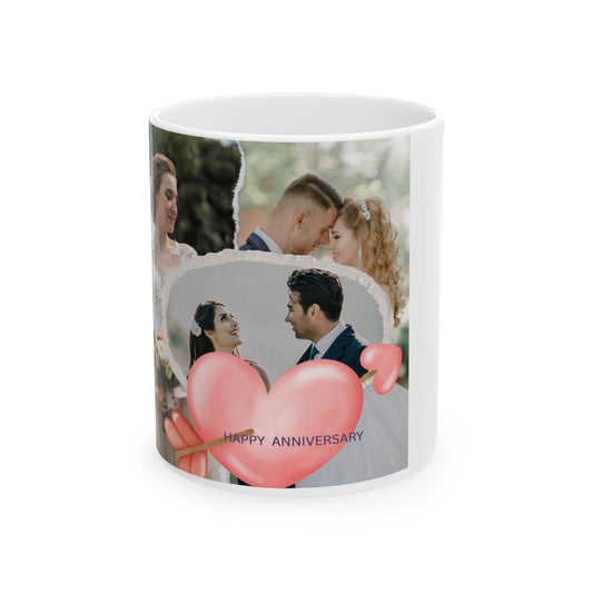 Personalized Happy Anniversary Ceramic Mug - Perfect Gift for Couples