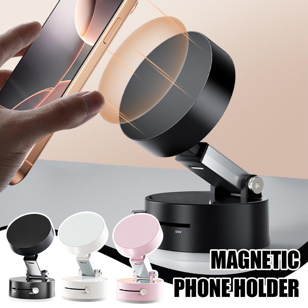 foldable Magnetic Vacuum Car Phone Holder Foldable Suction Cup With Suction Cup Hands-Free Navigation For Smart
