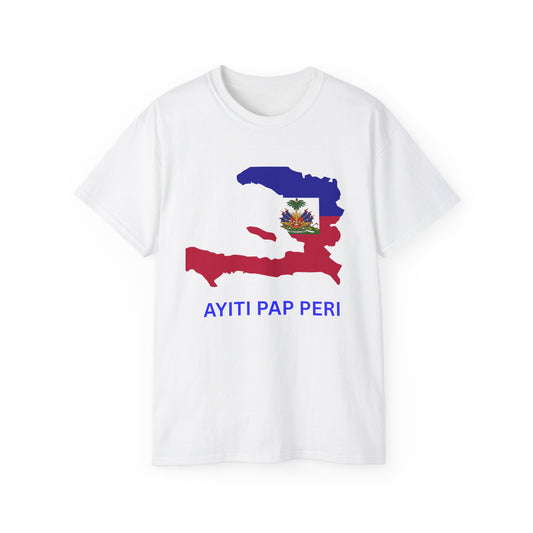 Haitian Pride Unisex Ultra Cotton Tee - AYITI PAP PERI Map Design