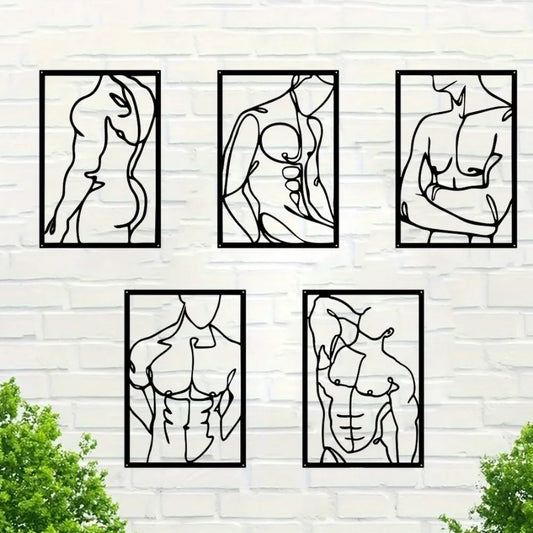 Attractive Modern Metal Wall Artwork - Home Decor Choice. Abstract design for living spaces like bedroom, bathroom living room.