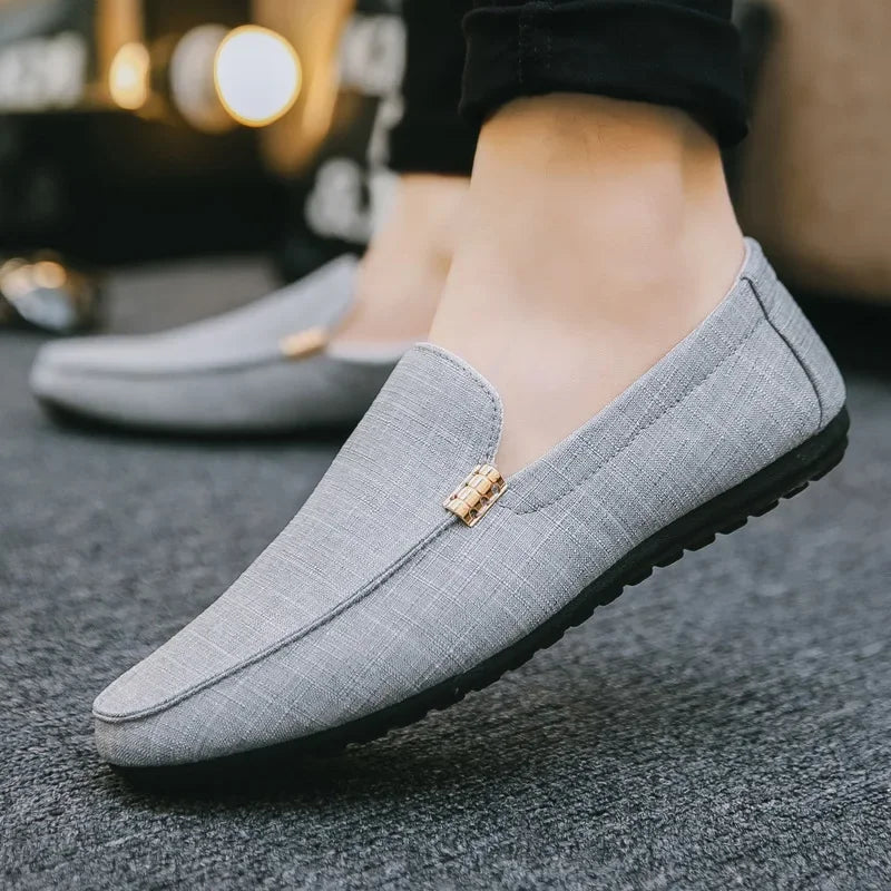 Men Casual Shoes Canvas Slip On Loafers for Male Luxury Dress Driving Shoes Formal Wedding Party Flats Plus Size