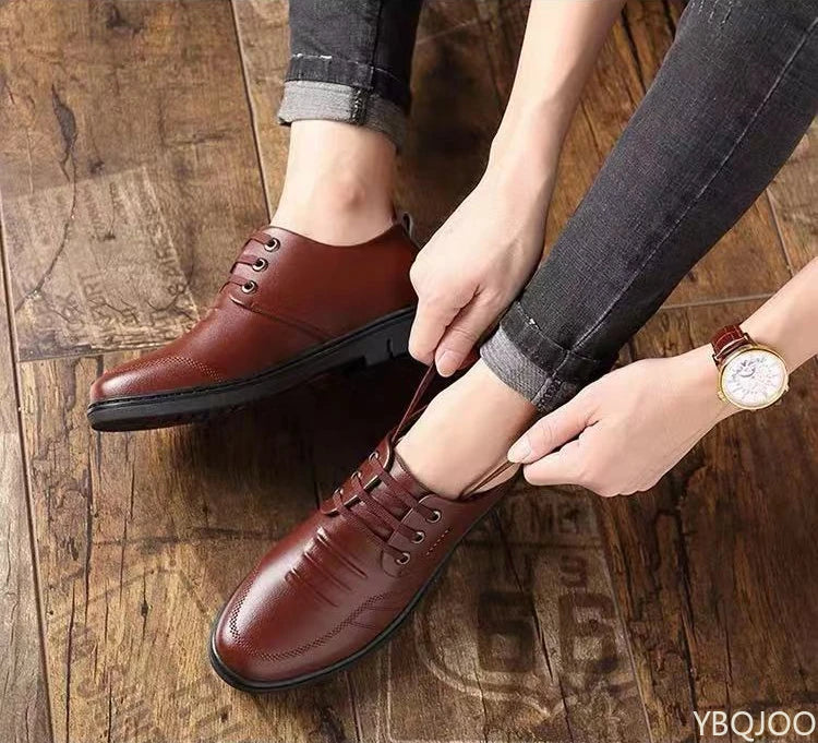 Men's Casual business non slip footwear Fashion soft soled work shoes Men formal leather Shoes Comfortable male flat Zapatillas