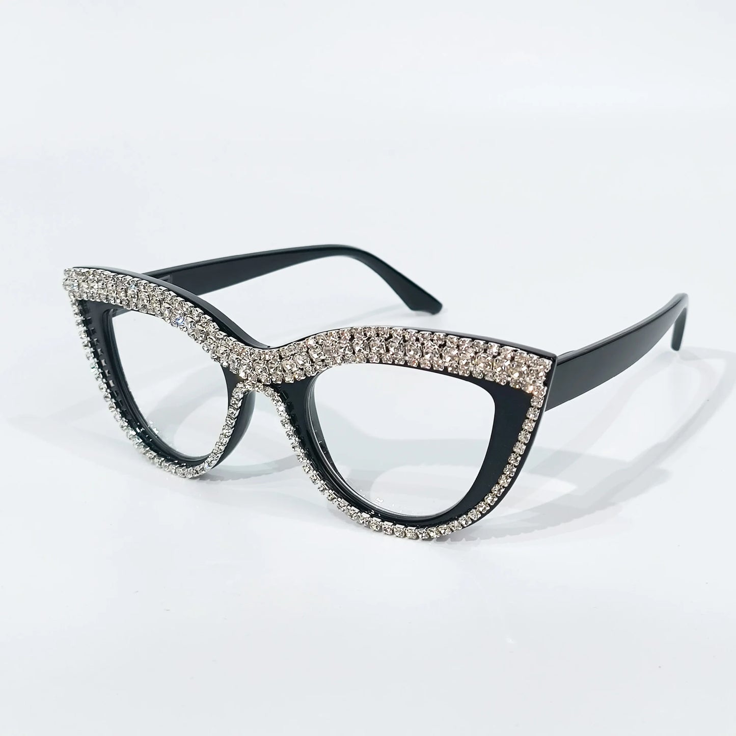 Rhinestone Trendy Reading Glasses for Women Retro Square Cute Sturdy Computer Womens Cat Eye Glasses