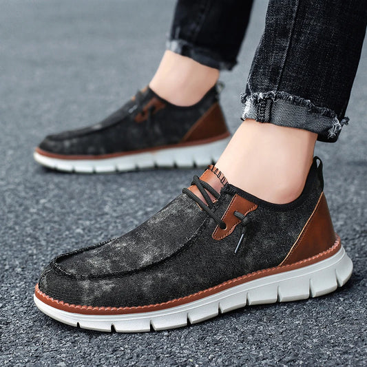 Men Casual Sports Shoes Anti Slip Wear-Resistant Breathable Cushioning Color Blocking Design Versatile Casual Sports Shoes