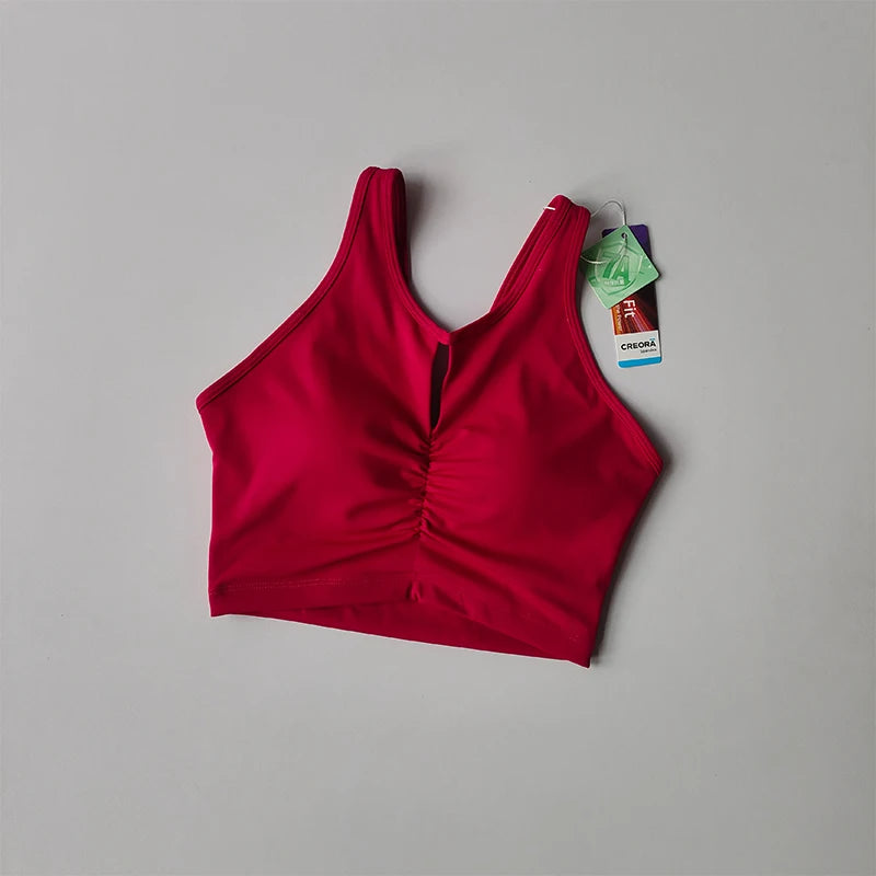 Sports Underwear for Women with High Intensity Shock-proof Gathering Fitness Vest with Chest Pad Running Yoga Bra Outside Wear