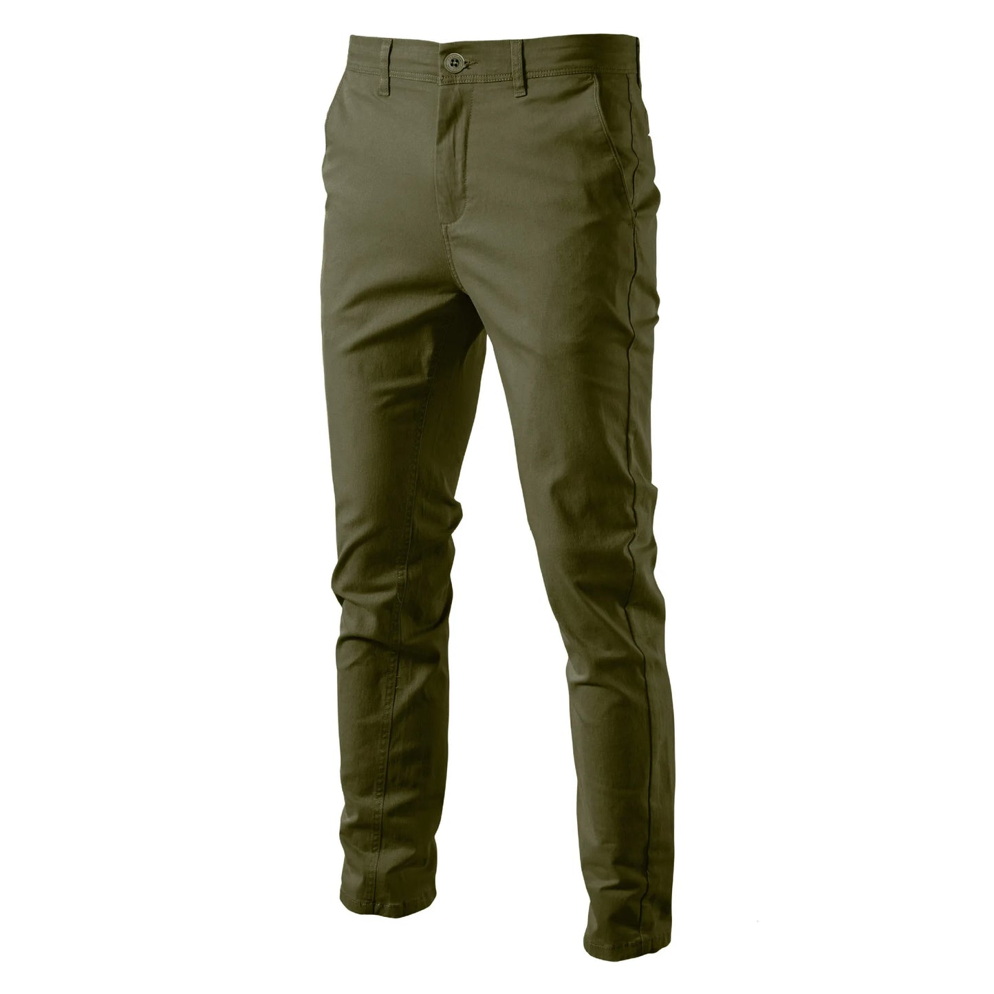 2023 New Summer Casual Pants Men 97% Cotton Solid color Business Fashion Slim Fit Stretch Gray Thin Trousers Male Brand Clothing