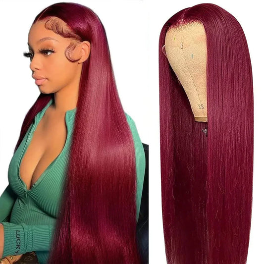 13x6 Hd Frontal Straight 99j Front Human Alipearl 30 Inch Lace Front Wig Wigs Human Hair 360