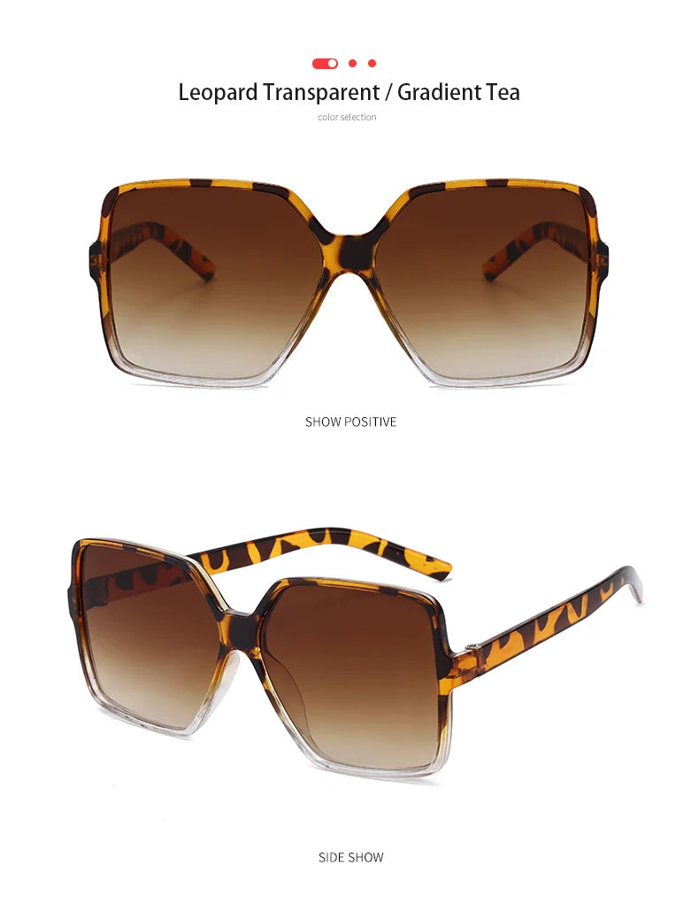 New Fashionable Oversized Square Sunglasses For Men And Women UV Resistant Glasses Retro Large Frame Sunglasses Retro Sunglasses