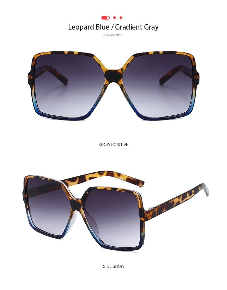 New Fashionable Oversized Square Sunglasses For Men And Women UV Resistant Glasses Retro Large Frame Sunglasses Retro Sunglasses
