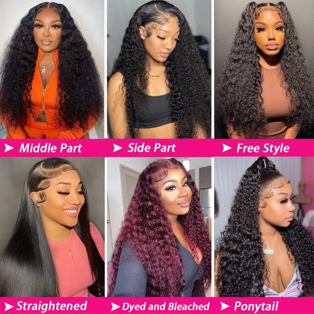 18 to 40 inch 13x4 13x6 HD Lace Front Wigs Human Hair Deep Wave Lace Front Wig Pre Plucked 180 Density Deep Curly Human Hair Wig