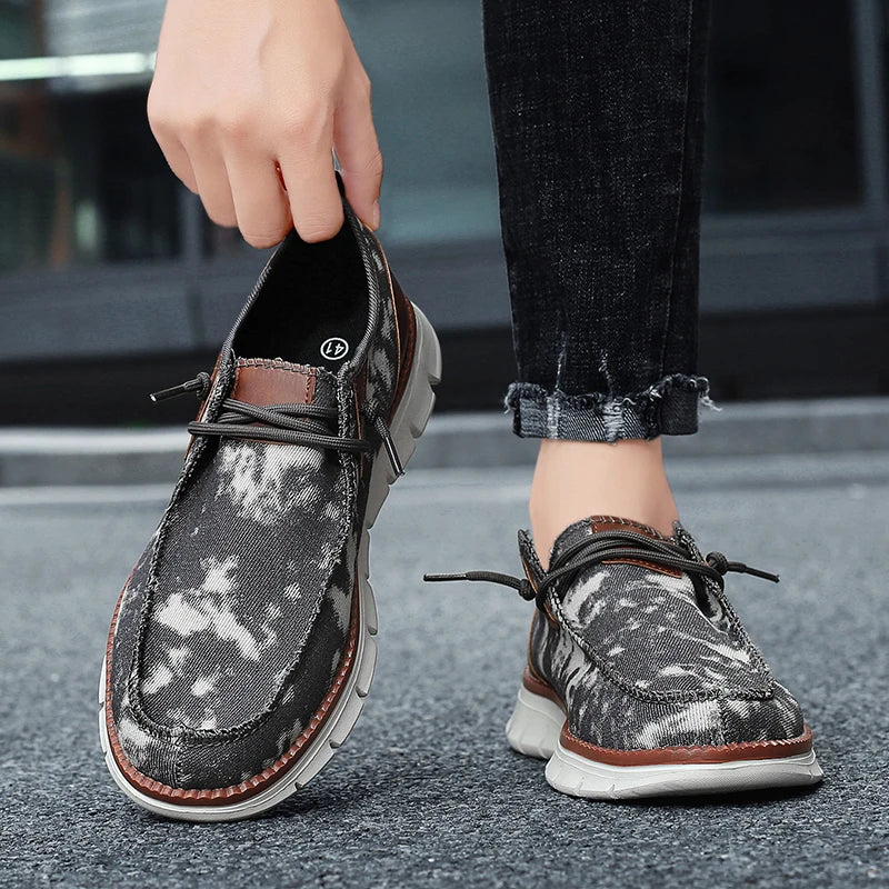 Men Casual Sports Shoes Anti Slip Wear-Resistant Breathable Cushioning Color Blocking Design Versatile Casual Sports Shoes
