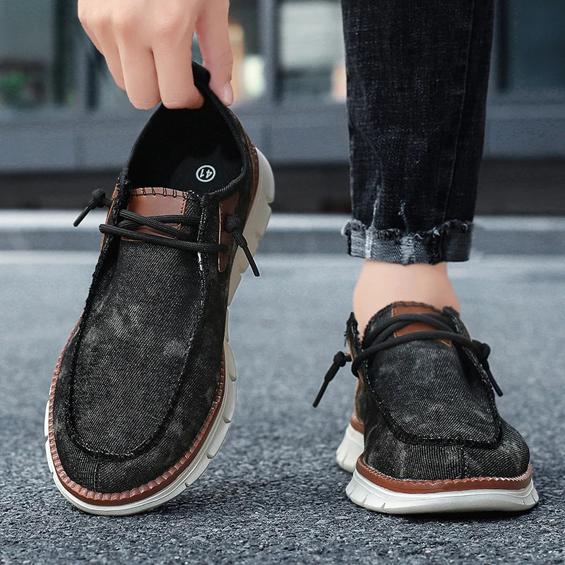 Men Casual Sports Shoes Anti Slip Wear-Resistant Breathable Cushioning Color Blocking Design Versatile Casual Sports Shoes