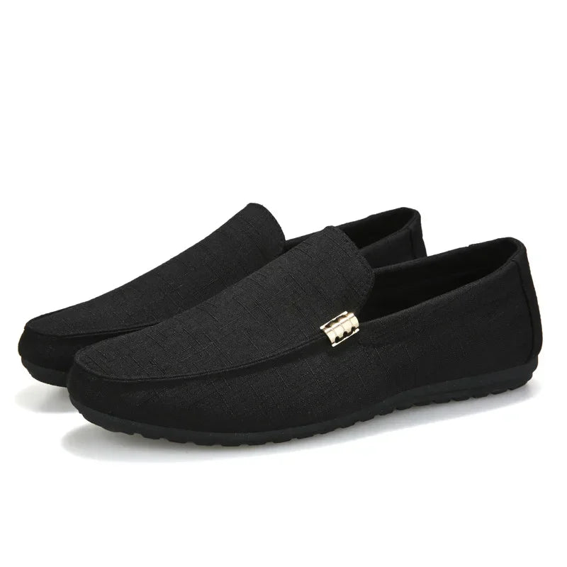 Men Casual Shoes Canvas Slip On Loafers for Male Luxury Dress Driving Shoes Formal Wedding Party Flats Plus Size