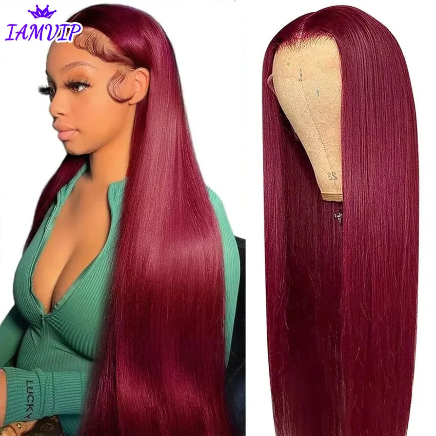 13x6 Hd Frontal Straight 99j Front Human Alipearl 30 Inch Lace Front Wig Wigs Human Hair 360