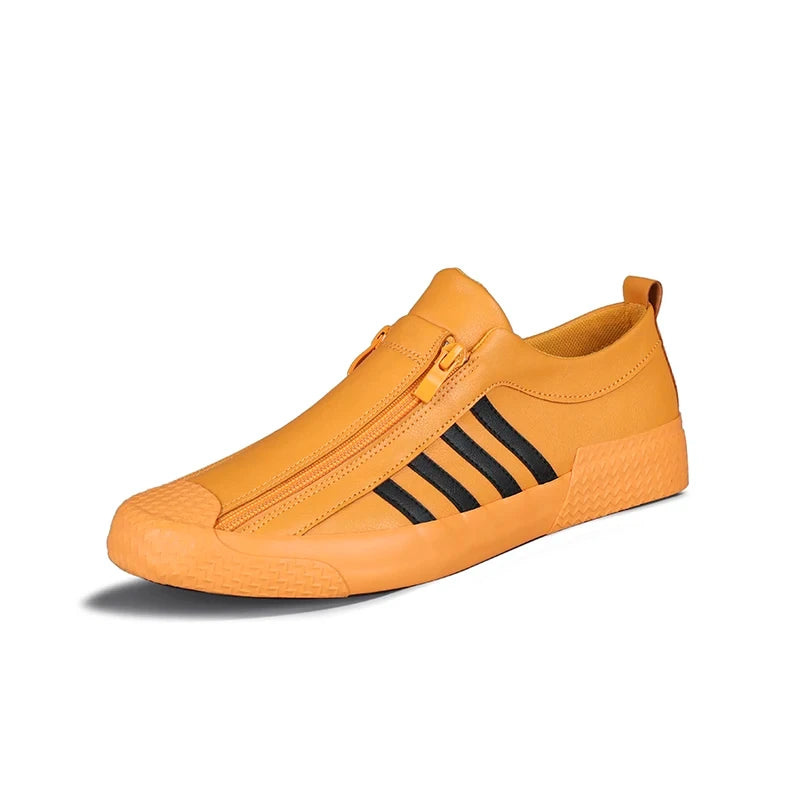Leather Casual Boots for Men Fashion Yellow Mens High Top Shoes Leather Moccasins Comfortable Loafers Men Shoes Ankle Boots