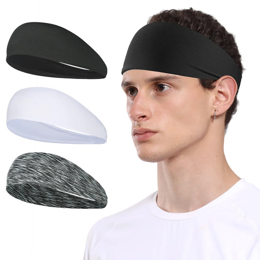 Sports Sweatbands Elastic Headbands Breathable Hair Band Yoga Gym Fitness Running Tennis Moisture Wicking Hair Accessories Men