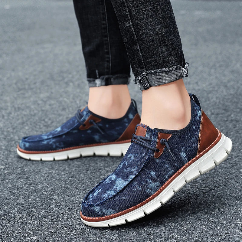 Men Casual Sports Shoes Anti Slip Wear-Resistant Breathable Cushioning Color Blocking Design Versatile Casual Sports Shoes