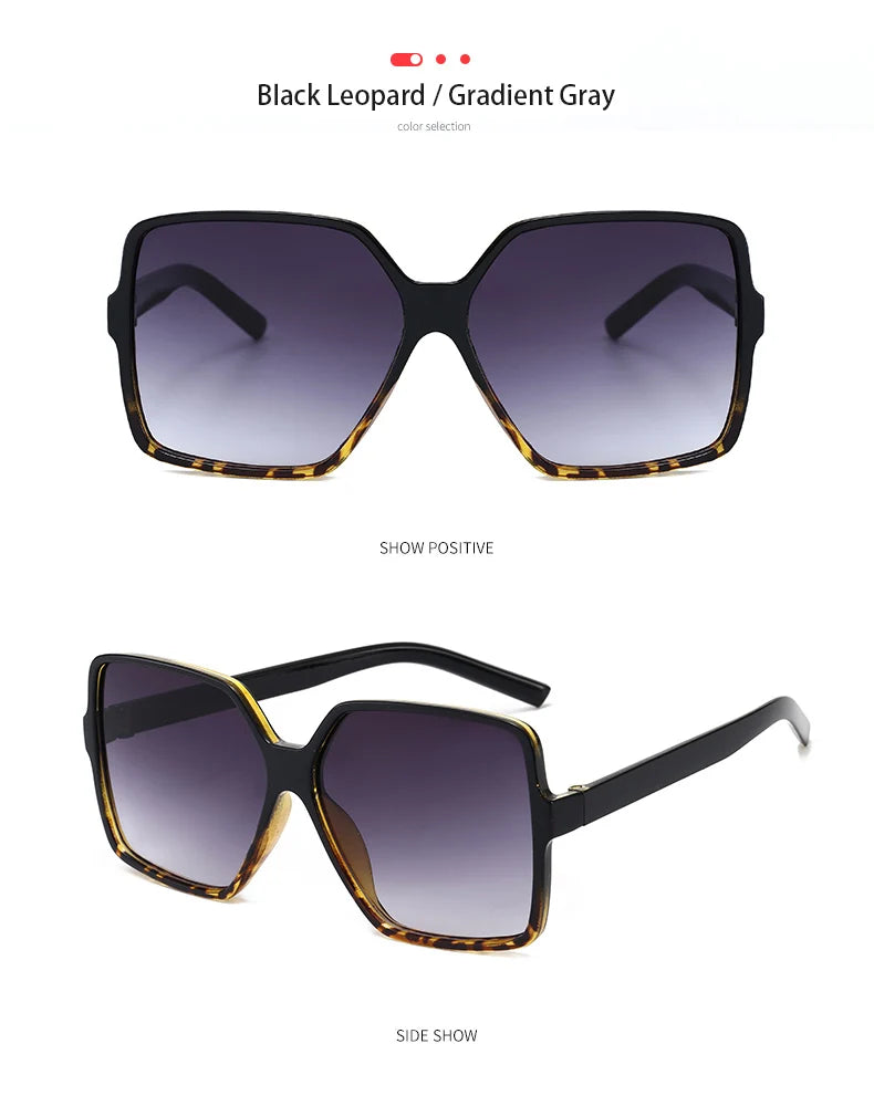 New Fashionable Oversized Square Sunglasses For Men And Women UV Resistant Glasses Retro Large Frame Sunglasses Retro Sunglasses