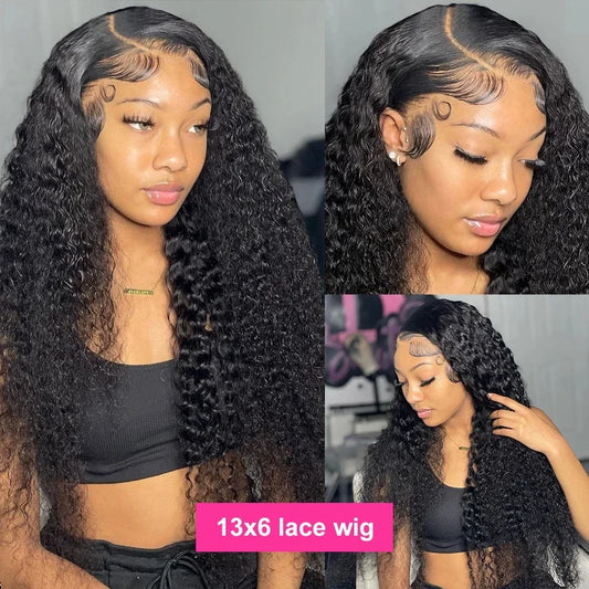 18 to 40 inch 13x4 13x6 HD Lace Front Wigs Human Hair Deep Wave Lace Front Wig Pre Plucked 180 Density Deep Curly Human Hair Wig