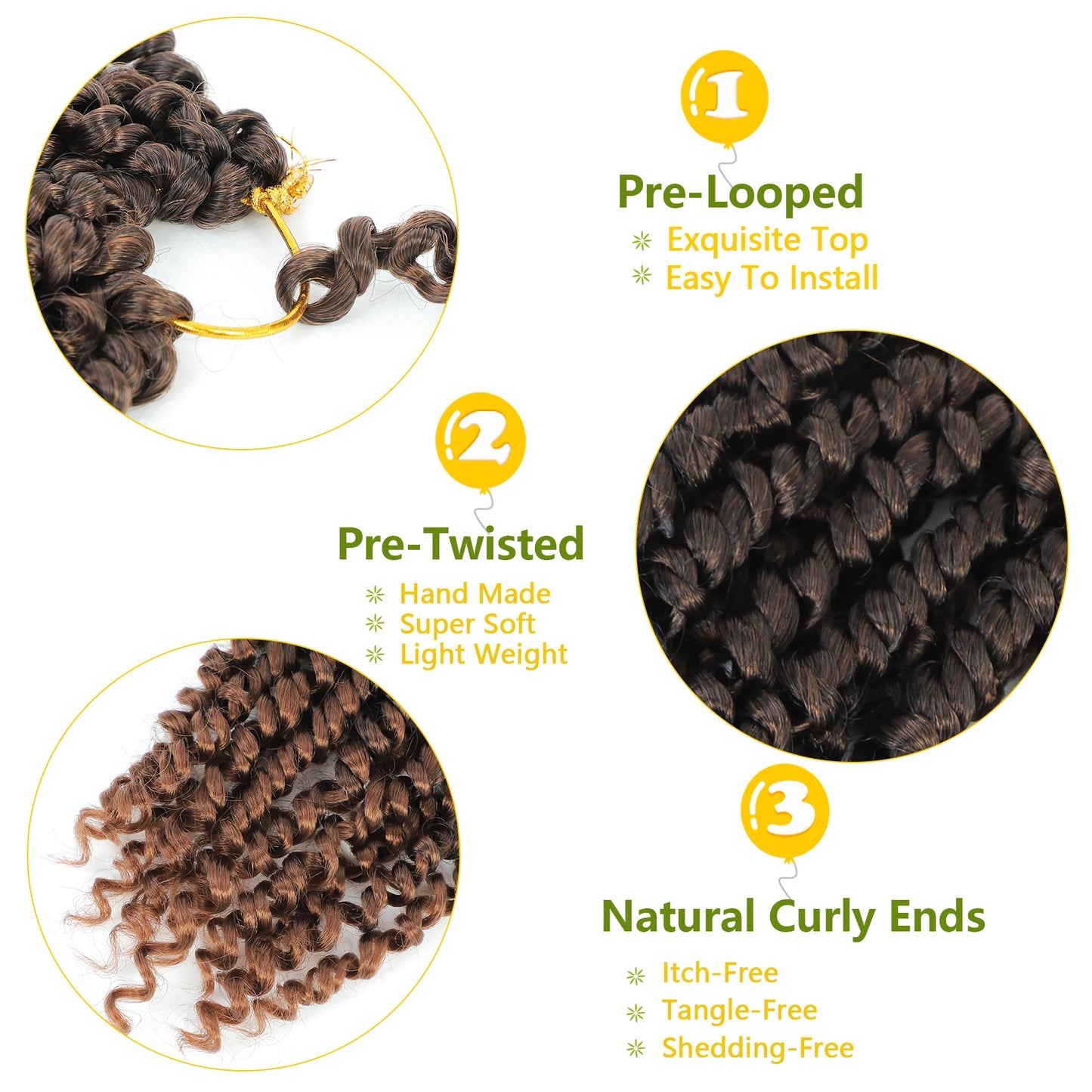 Forevery Passion Twist Crochet Hair Synthetic Crochet Hair For Black Women Pre Looped Pre Twisted Passion Twist Hair  Extensions