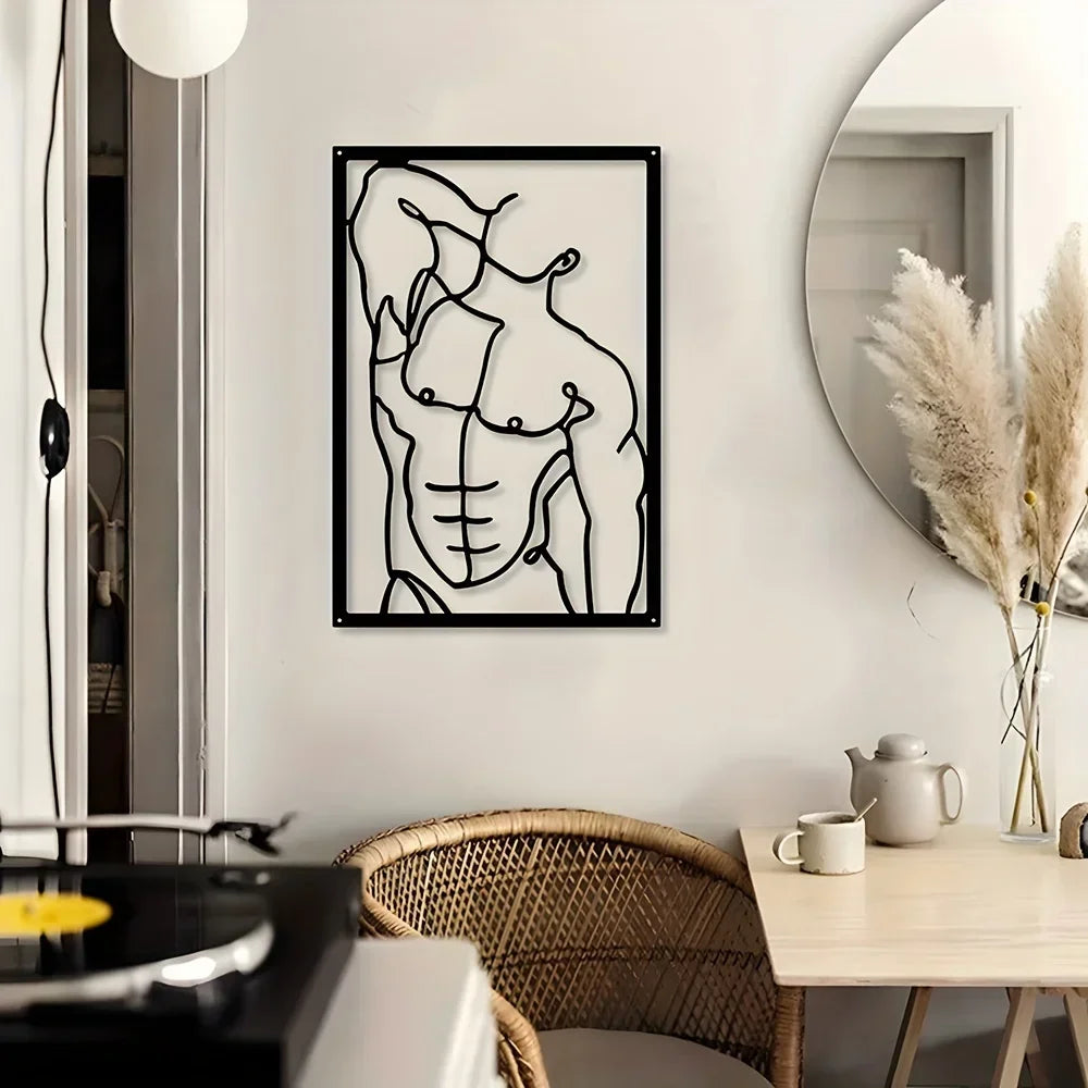 Attractive Modern Metal Wall Artwork - Home Decor Choice. Abstract design for living spaces like bedroom, bathroom living room.