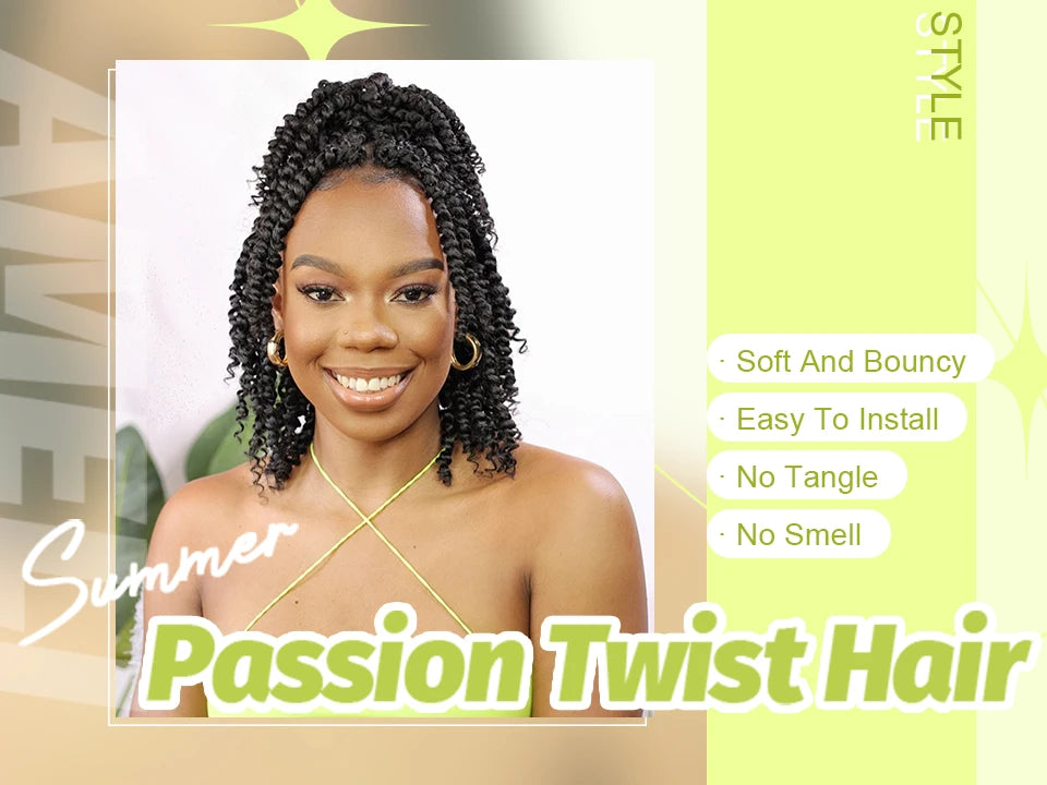 Forevery Passion Twist Crochet Hair Synthetic Crochet Hair For Black Women Pre Looped Pre Twisted Passion Twist Hair  Extensions