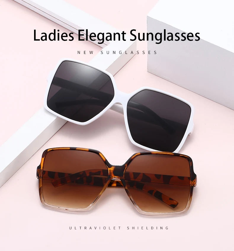 New Fashionable Oversized Square Sunglasses For Men And Women UV Resistant Glasses Retro Large Frame Sunglasses Retro Sunglasses