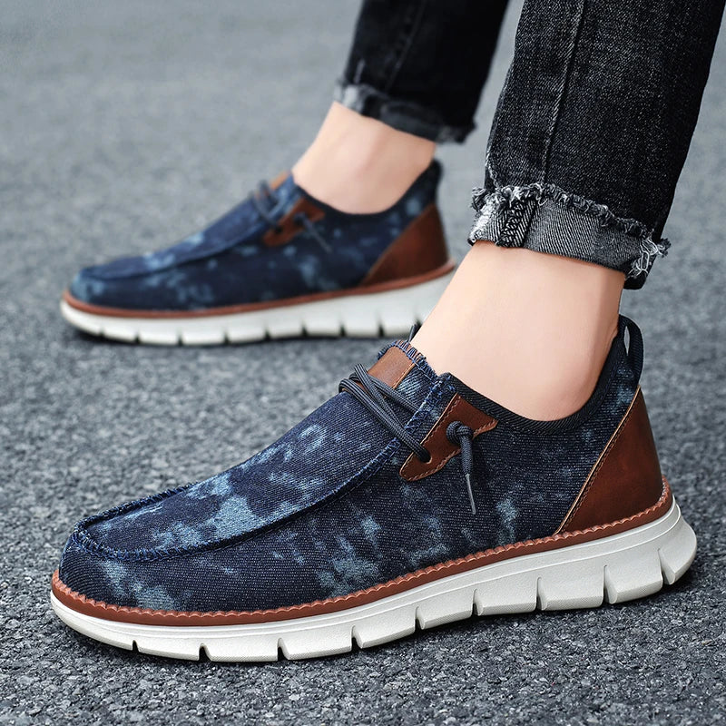 Men Casual Sports Shoes Anti Slip Wear-Resistant Breathable Cushioning Color Blocking Design Versatile Casual Sports Shoes