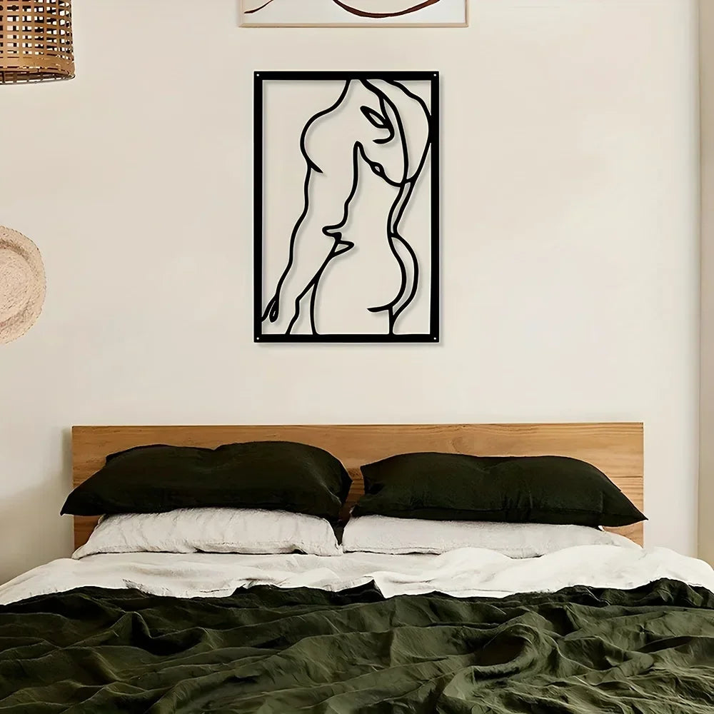 Attractive Modern Metal Wall Artwork - Home Decor Choice. Abstract design for living spaces like bedroom, bathroom living room.